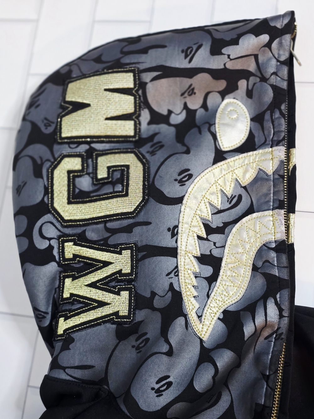 A Bathing Ape Black Full-Zip Hoodie Jacket Sz L - Picture 5 of 10